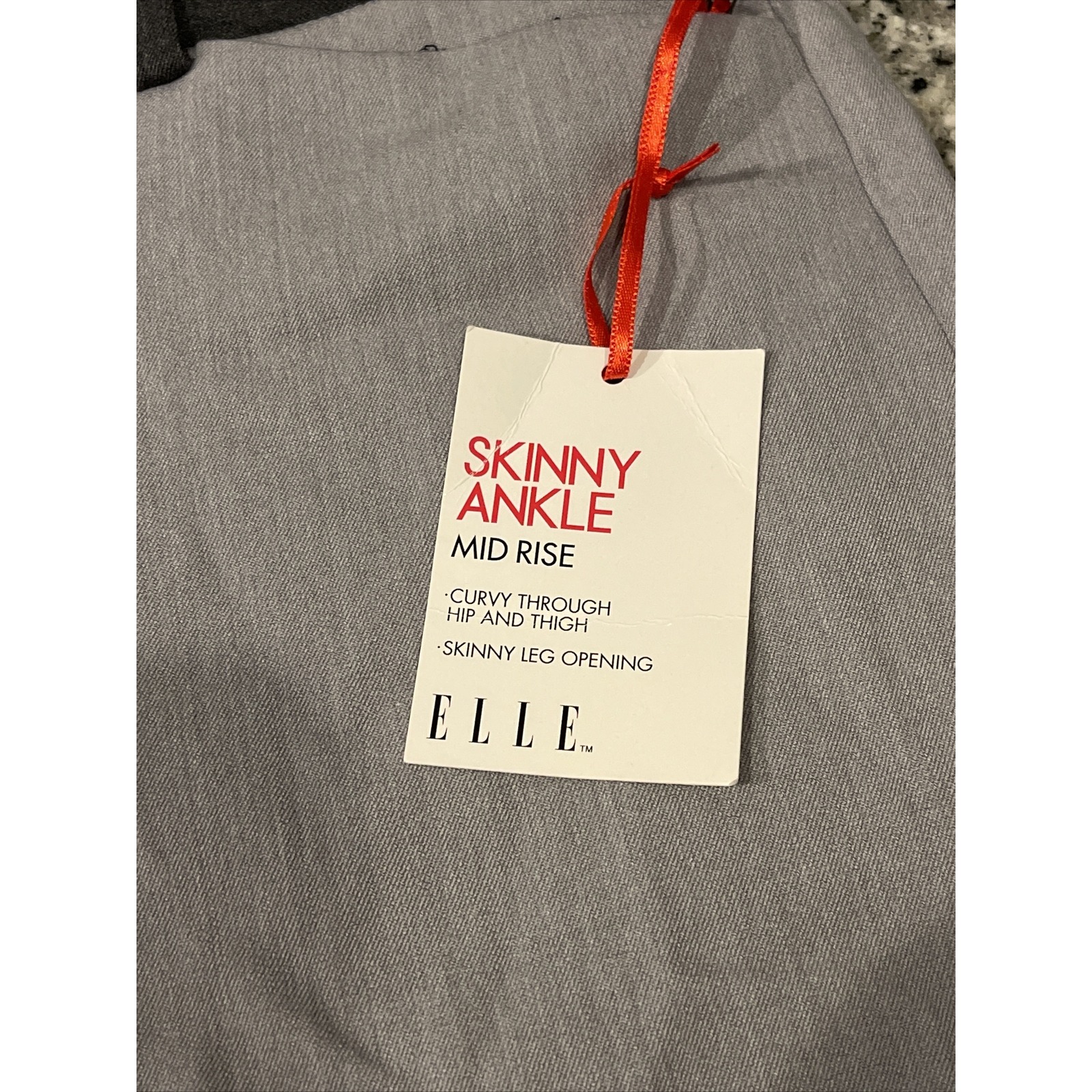 New Women's Elle Skinny Ankle Pants Crop Curvy Light Grey Gray Dress Size 4 — image 2 of 8